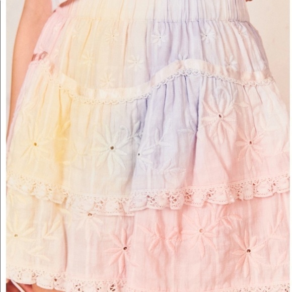 LoveShackFancy Tully Skirt: Multi Tie Dye